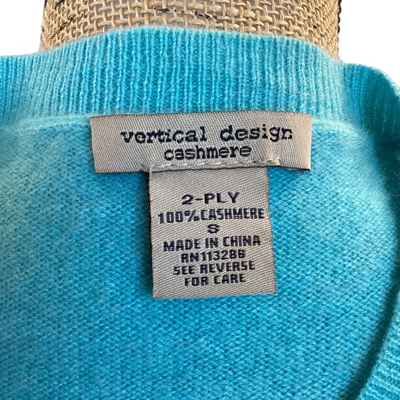 Vertical Design 2-Ply Cashmere Cardigan Sweater - Picture 6 of 7